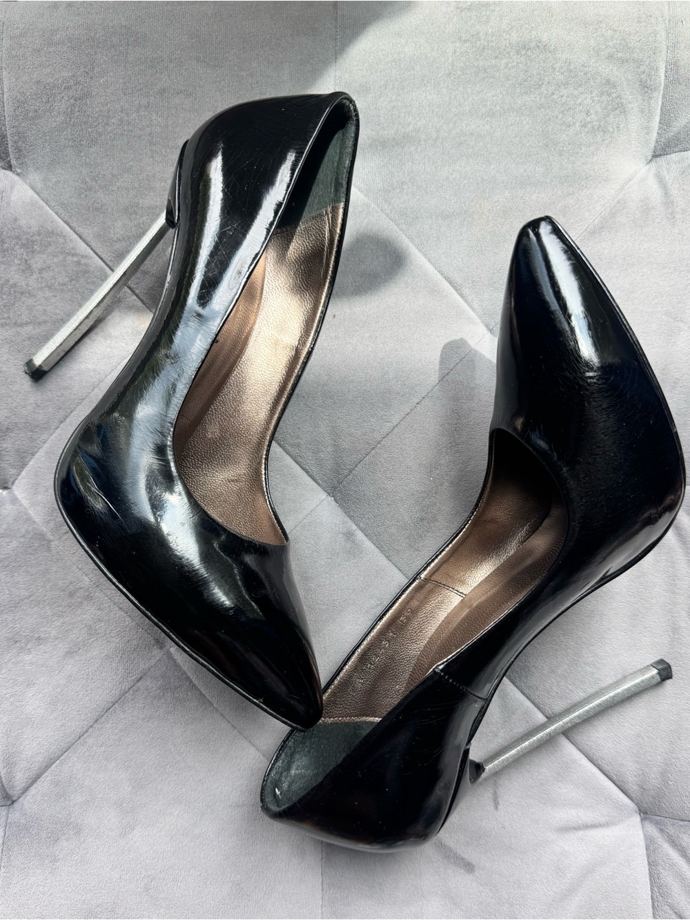 Black Patent Pointed-Toe Stiletto Pumps